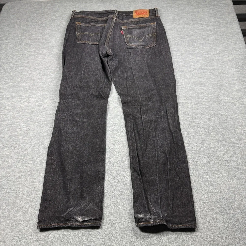 Levi's 501 Jeans Mens 36x32‎ Black Denim Button Fly Straight Leg Classic Fit VTG